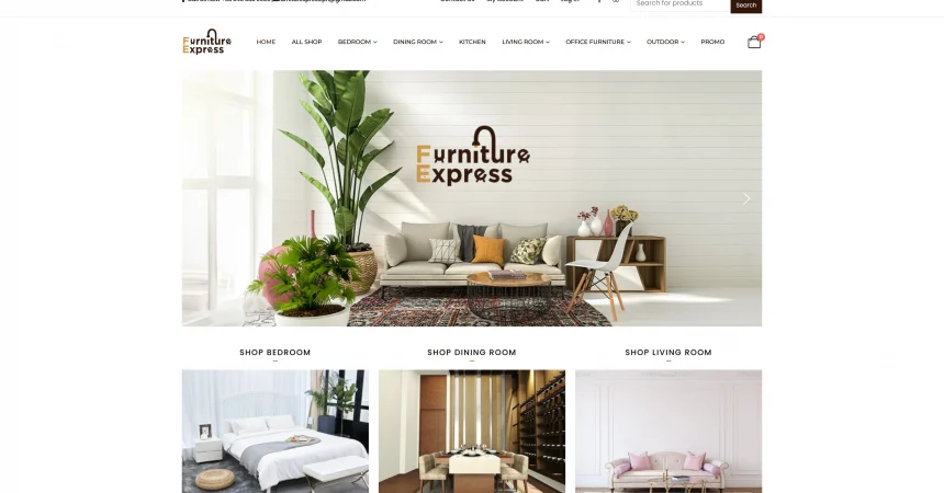 Custom web development solutions for Furniture Express PH, featuring responsive design and easy navigation