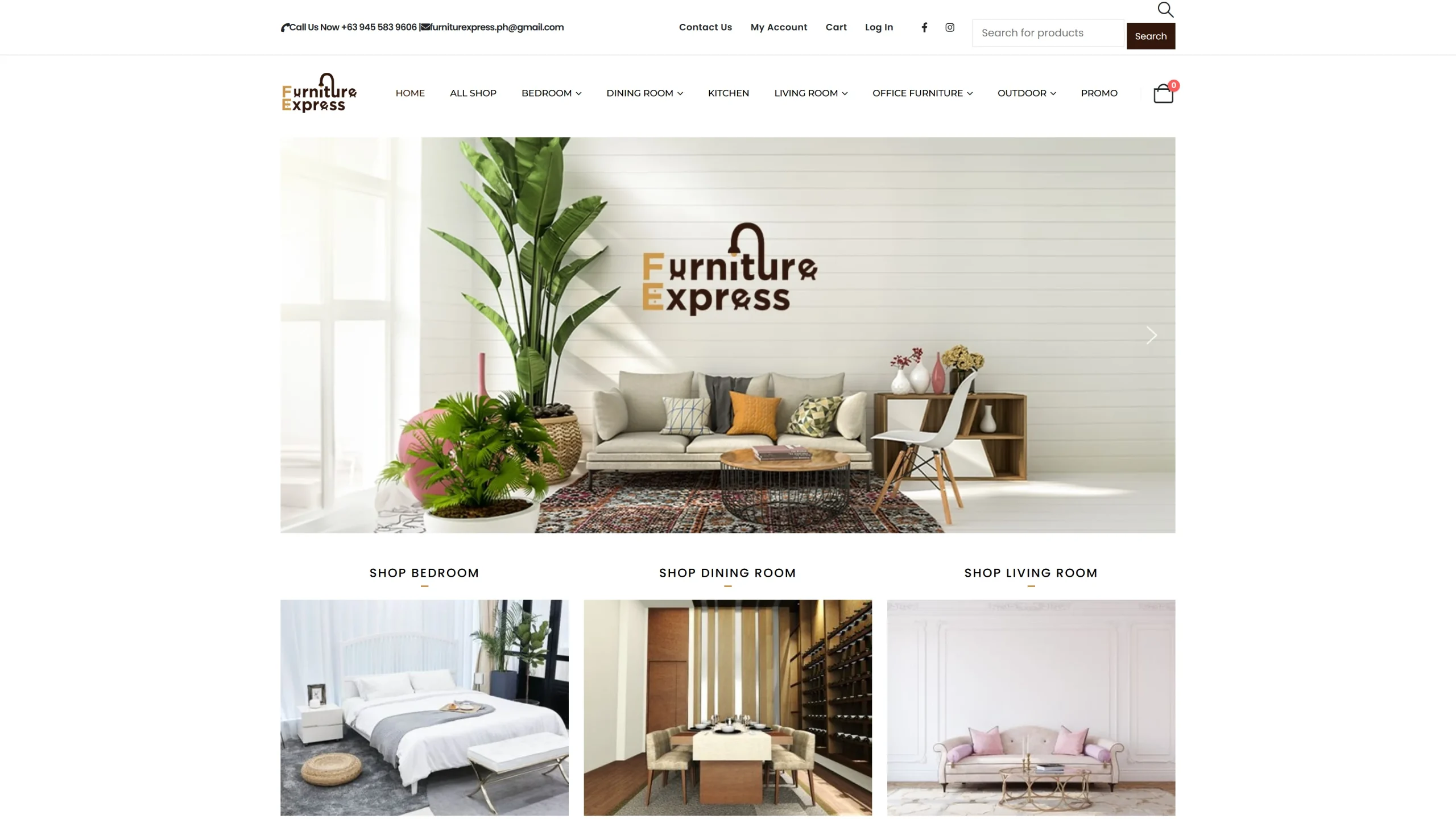 Custom web development solutions for Furniture Express PH, featuring responsive design and easy navigation