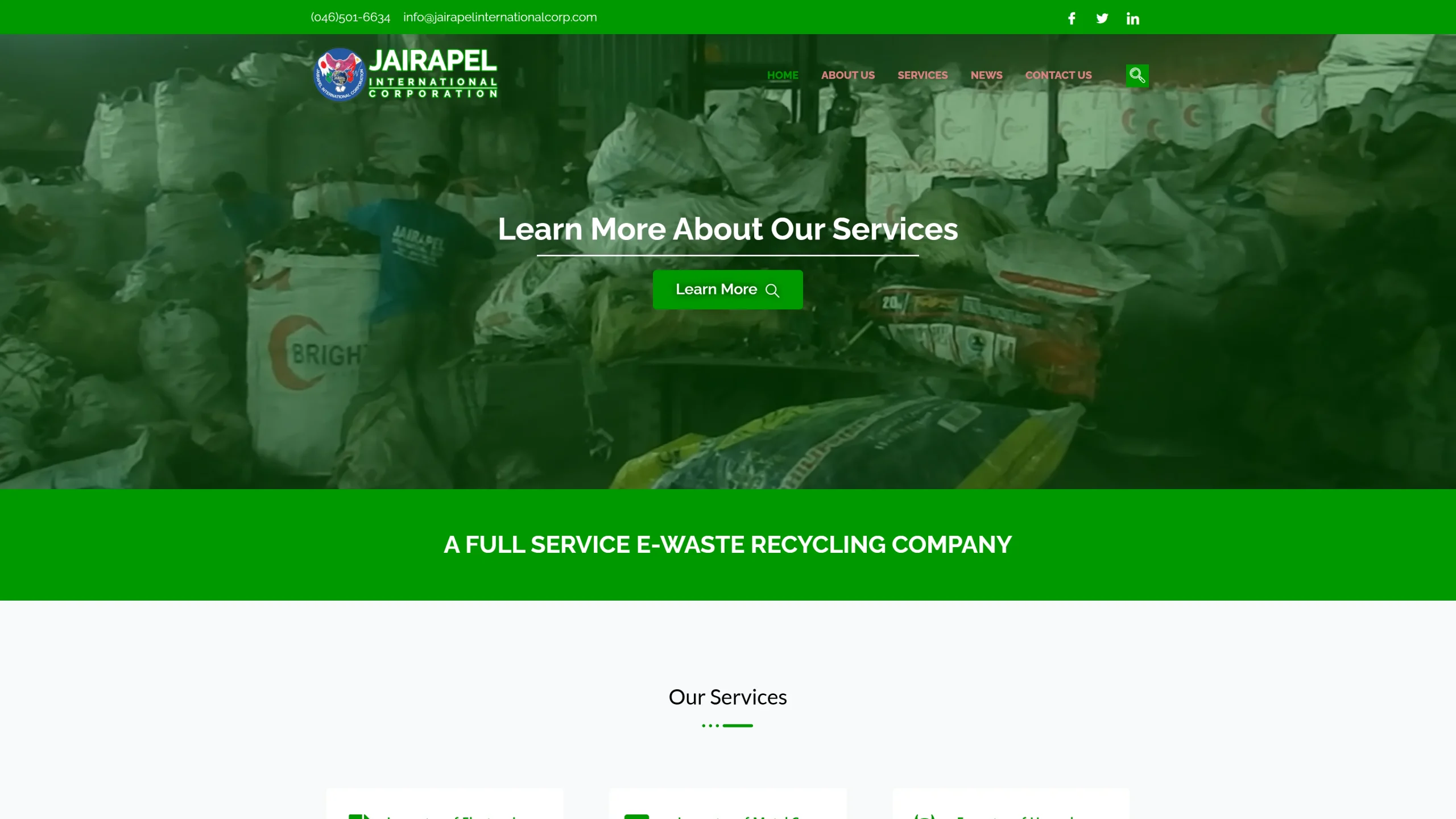 Responsive website for Jairapel International Corp. created with custom web development solutions