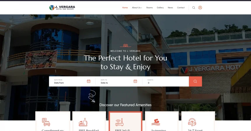 Web development project for J Vergara Hotel & Resort by Blufox