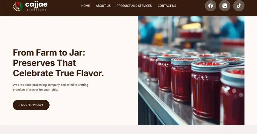 Cajjae Preserves handmade jam jars with fresh ingredients