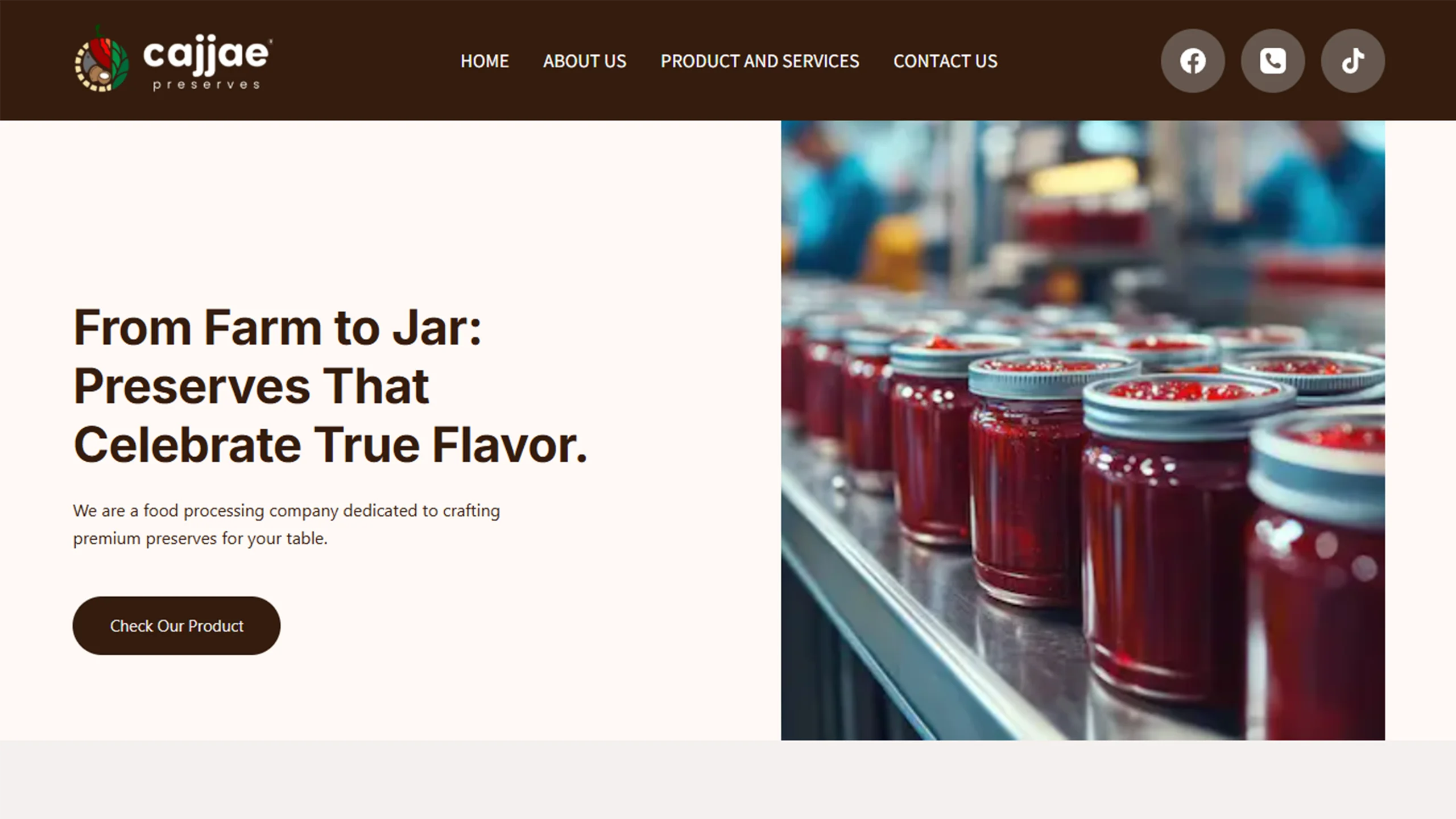 Cajjae Preserves handmade jam jars with fresh ingredients